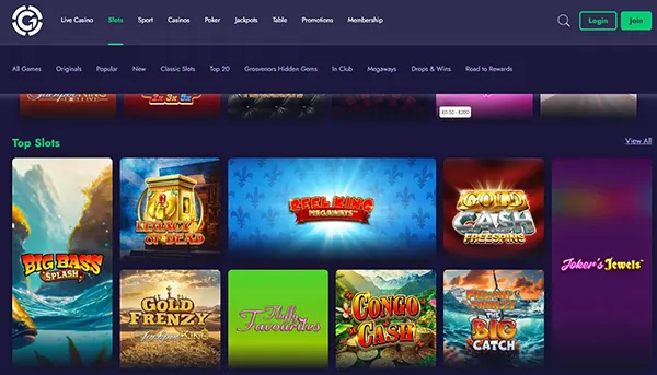 pantalla slots Grosvenor