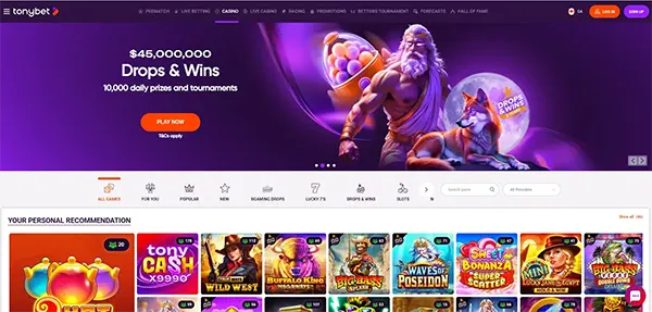 Casino en vivo TonyBet